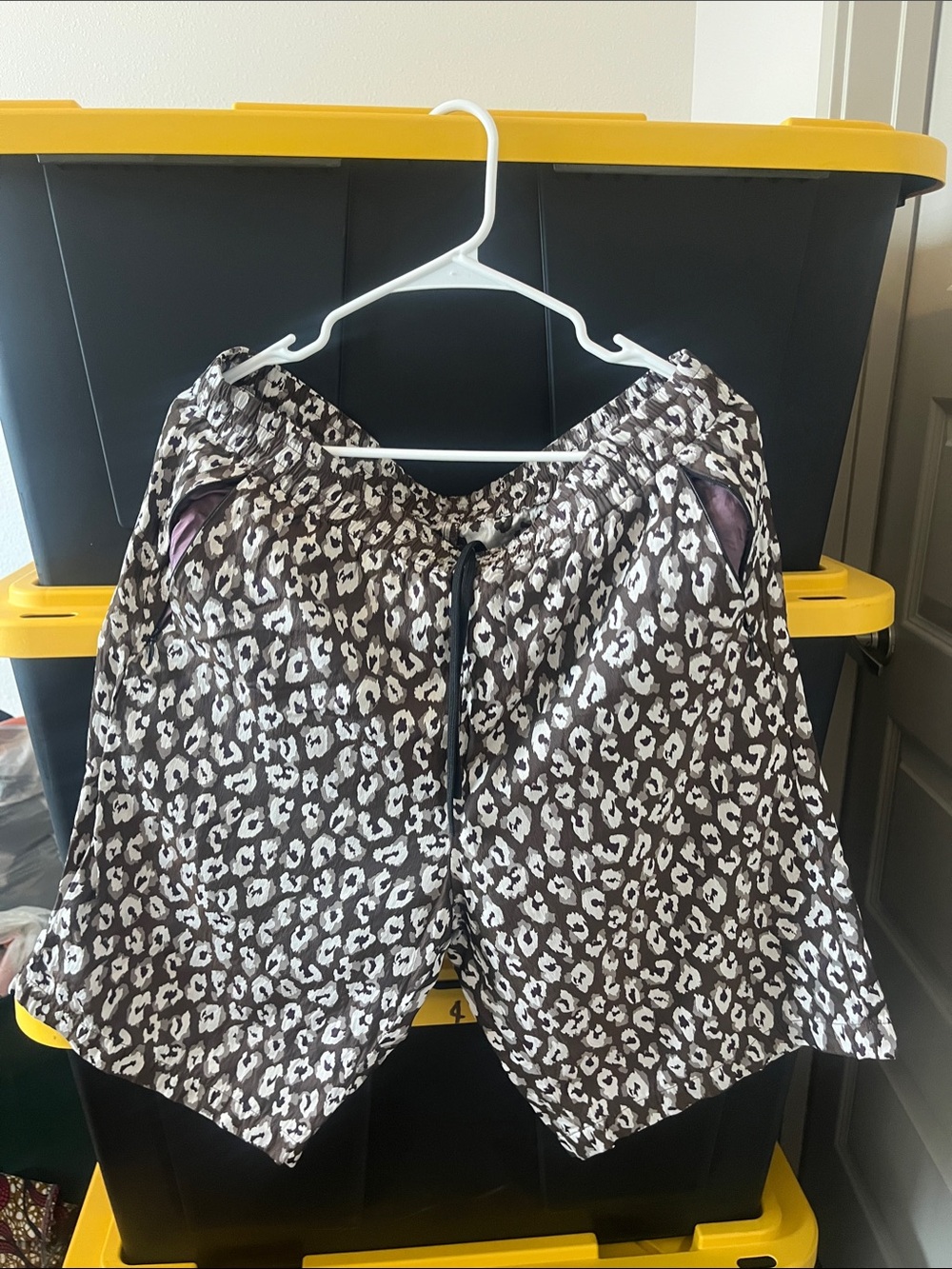 Needles Brown and White Leopard Print Pull-On Shorts